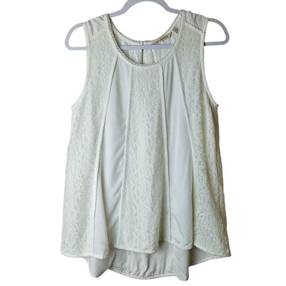 Soft Surroundings Sleeveless Ivory Lacey Top S - Picture 1 of 8